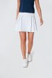 White Piped 15 Inch Lydia Tennis Skirt For Sale