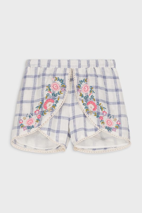 Blue River Check Asya Shorts Cheap