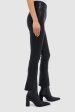 Black Leather Ankle Flare Legging For Cheap