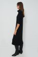 Black Sweater Rib Turtleneck Dress Cheap