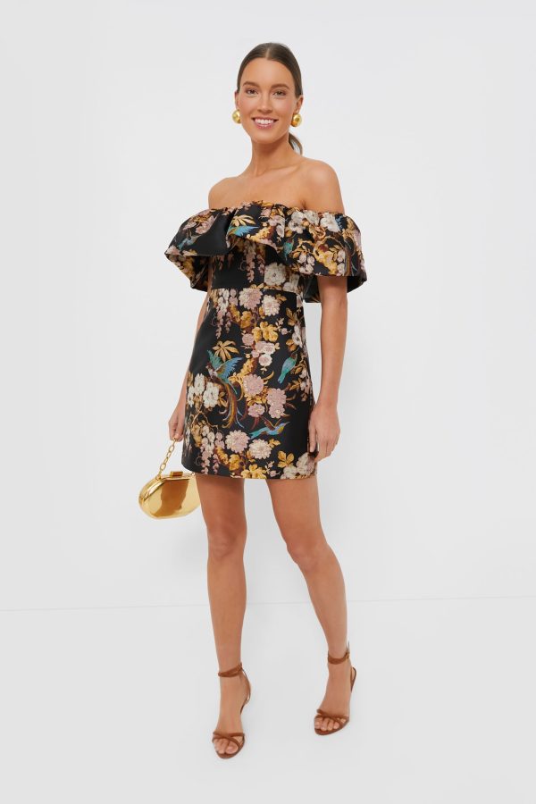 Black Birds of Paradise Vera Dress For Sale