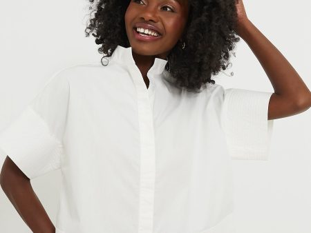 White Trapunto Stitch Sofia Shirt Cheap