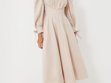 Stone Beige Leighton Midi Dress Online Sale