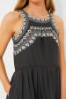 Black Amina Embroidery Tank Dress Online Hot Sale