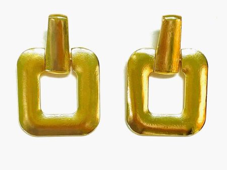 Gold Mod Square Earrings on Sale