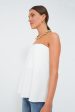 Strapless Ivory Crepe Marin Top Online Hot Sale