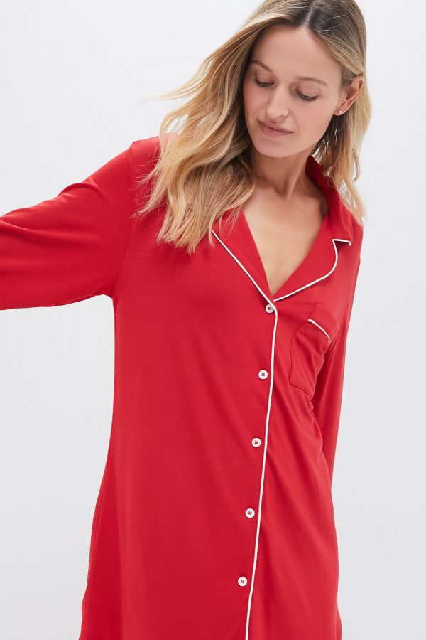 Haute Red Gisele Sleepshirt For Cheap