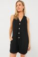 Black Textured Myla Romper Fashion