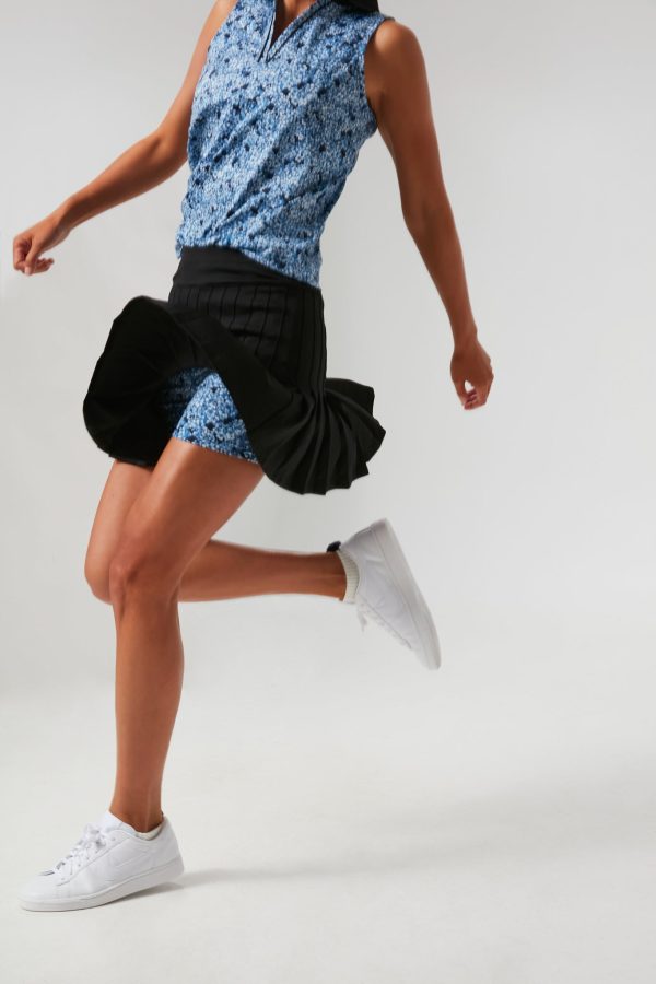 Black and Hydrangea 15 Inch Williams Tennis Skirt Online Hot Sale