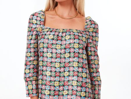 Punchy Jacquard Pink Emilie Blouse Online Sale