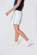 White Piped 15 Inch Lydia Tennis Skirt For Sale