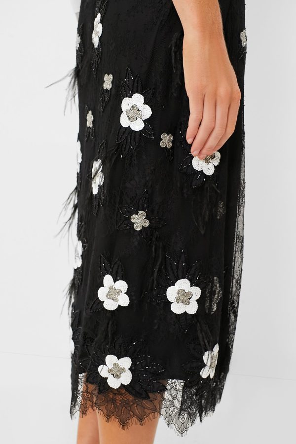 Black Bethany Lace Midi Skirt on Sale