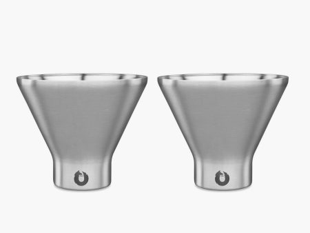 Original Stainless Steel Martini Glass Set of 2 For Cheap