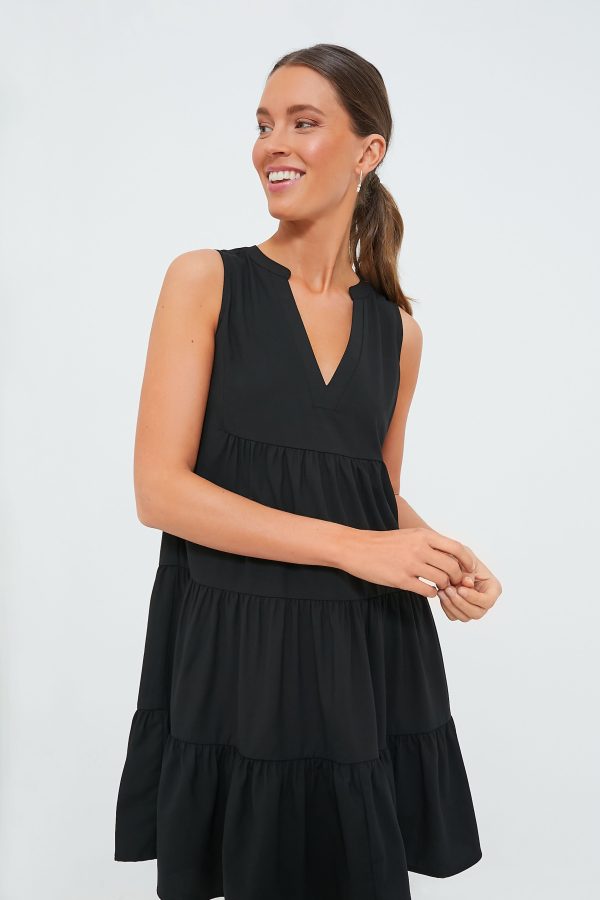 Black Crepe Sleeveless Kenzo Dress Sale