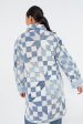 Patchwork Chambray Cotton Blend Reversible Coat on Sale