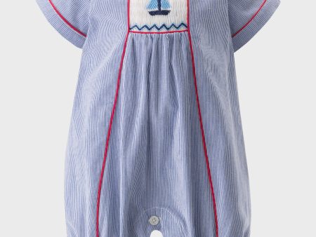 Sailboat Smocked Babysuit Online now