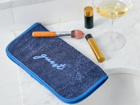 Exclusive Tuckernuck Blue Piped Edge Navy Makeup Towels Set of 2 Hot on Sale