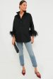 Black Feather Willow Blouse Cheap