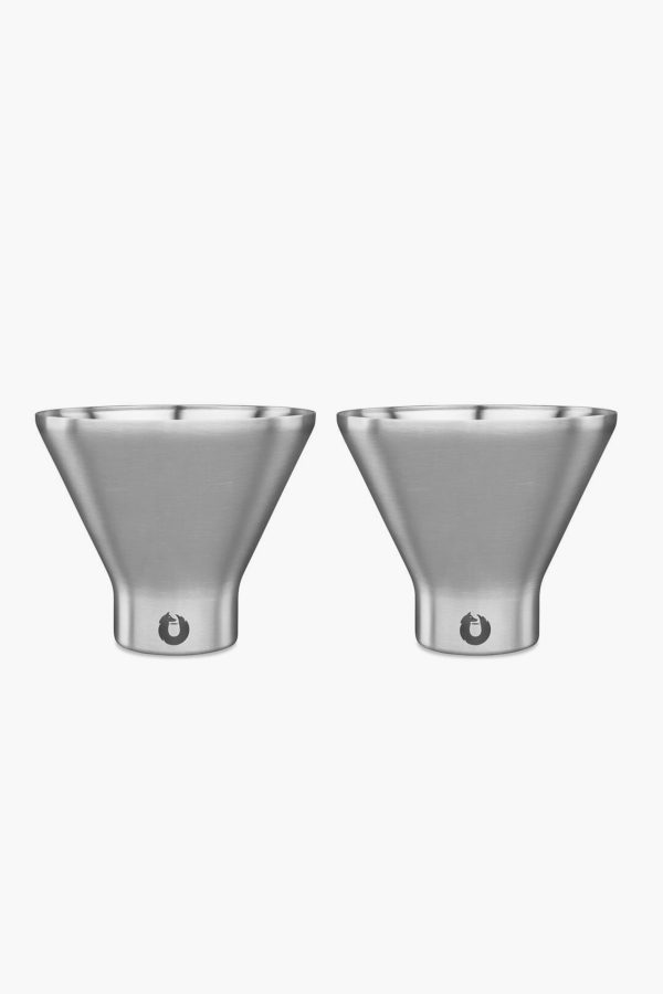 Original Stainless Steel Martini Glass Set of 2 For Cheap