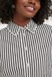 Black and French Cream Acrobat Stripe Embellished Shirt Cheap