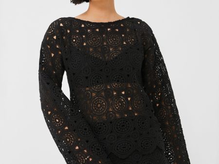 Black Isla Crochet Top Sale