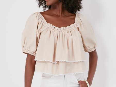 Tan Ric-Rac Layered Suzie Top For Sale