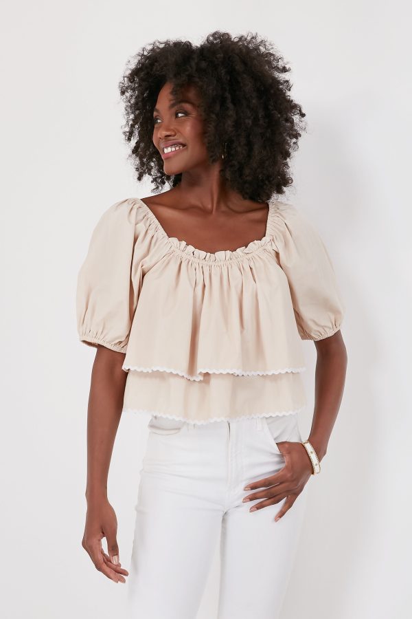 Tan Ric-Rac Layered Suzie Top For Sale