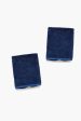 Exclusive Tuckernuck Blue Piped Edge Navy Makeup Towels Set of 2 Hot on Sale