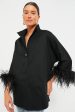 Black Feather Willow Blouse Cheap