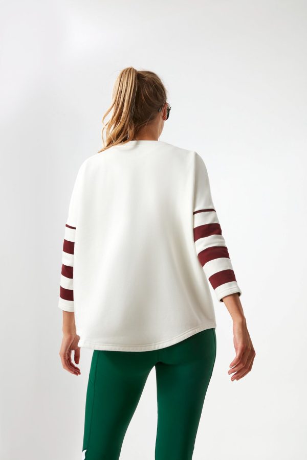 White Varsity Ally Swing Sweatshirt Fashion