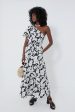 Black & White Floral One Shoulder Maureen Maxi Dress Online Sale