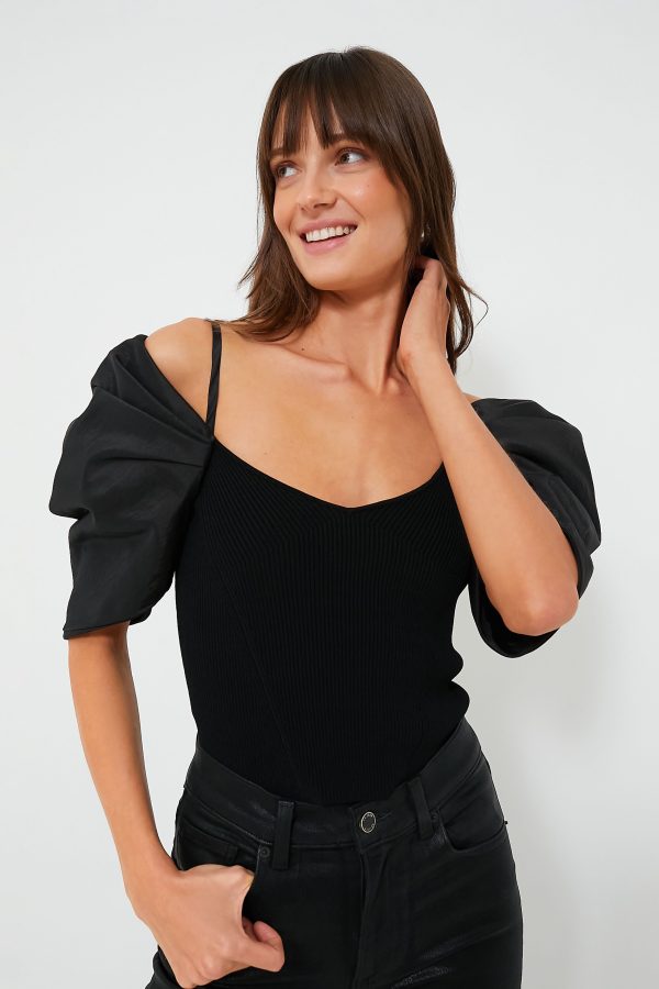 Black Casette Off the Shoulder Bustier Top For Cheap