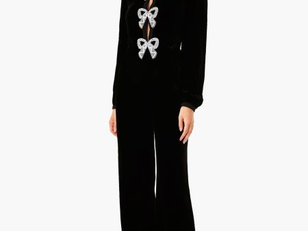 Black Camille Bows Jumpsuit on Sale