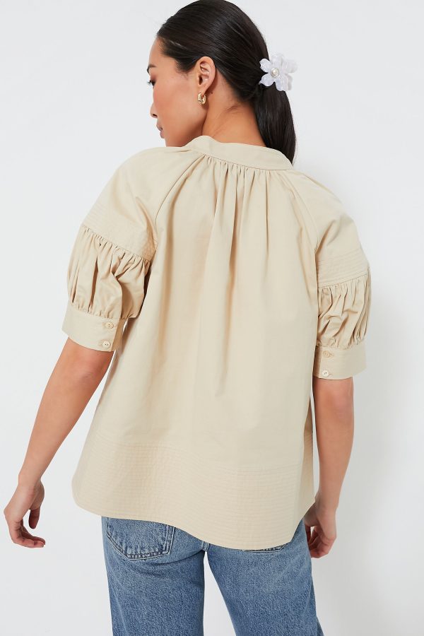 Tan Ruthie Blouse Online Hot Sale