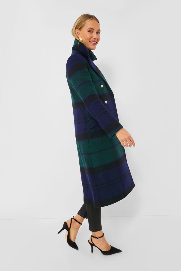 Black and Sage Tartan Marlene Wool Jacket Fashion