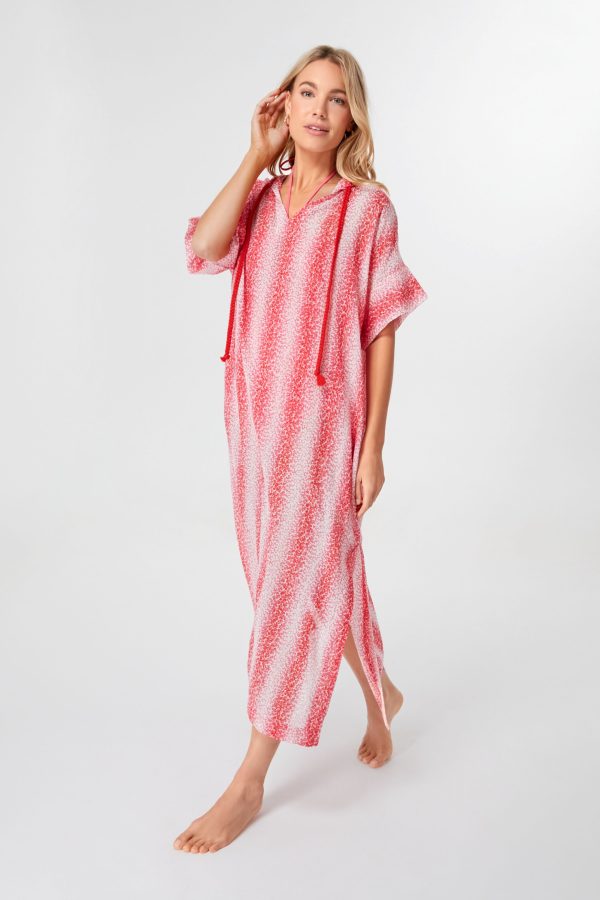 Speckled Pink Coral Easy Hooded Coverup For Discount