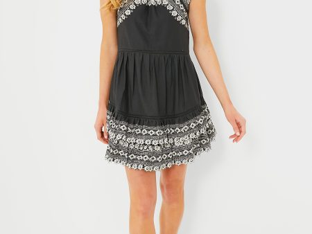 Black Amina Embroidery Tank Dress Online Hot Sale