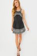 Black Amina Embroidery Tank Dress Online Hot Sale