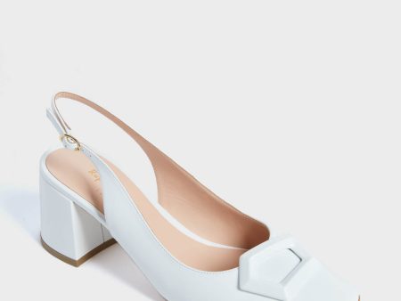 White Naplak Myola Heels For Discount