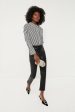 Black and French Cream Acrobat Stripe Embellished Shirt Cheap