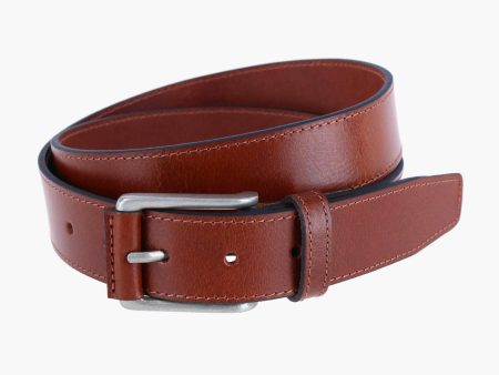 Tan Wyatt 34mm Genuine Leather Casual Jean Belt Cheap