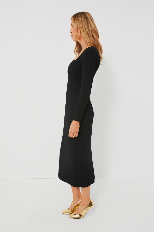 Black Erletta Double Crepe Dress Online Sale