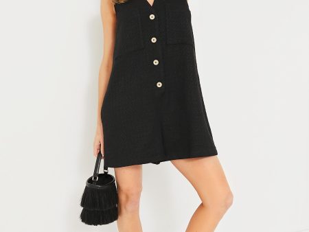 Black Textured Myla Romper Fashion