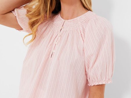 Slumber Stripe The Smocked Sleep Top Supply