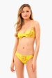 Yellow Blossom Printed Underwire Bikini Top Hot on Sale