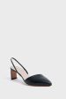 Black Leather Frankie Angled Slingback Discount