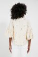 Tan Embroidered Blooms Blouse Fashion