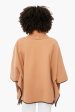 Camel Leather Trim Funnel Neck Piper Poncho Online Sale