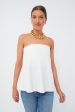 Strapless Ivory Crepe Marin Top Online Hot Sale