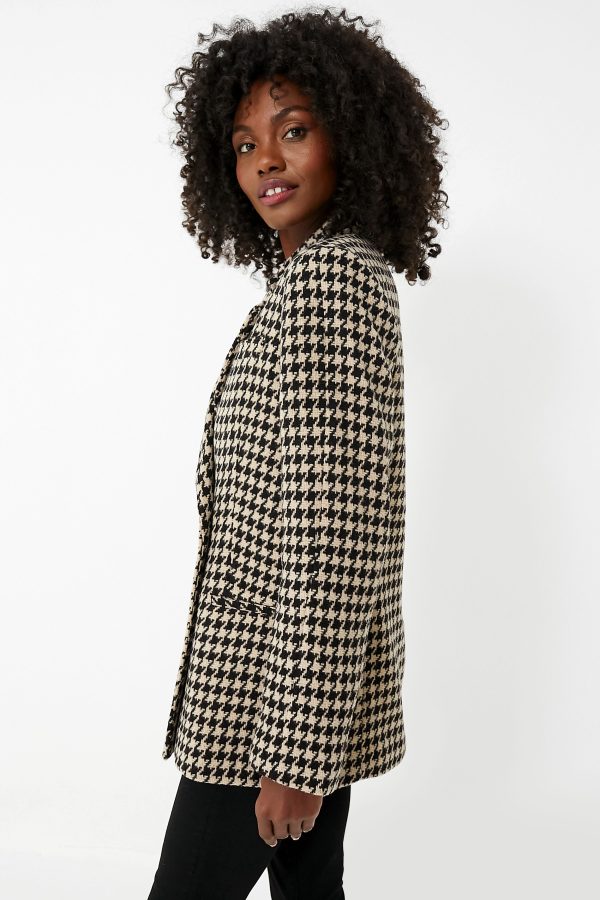 Black and Nude Houndstooth Kaia Blazer For Discount